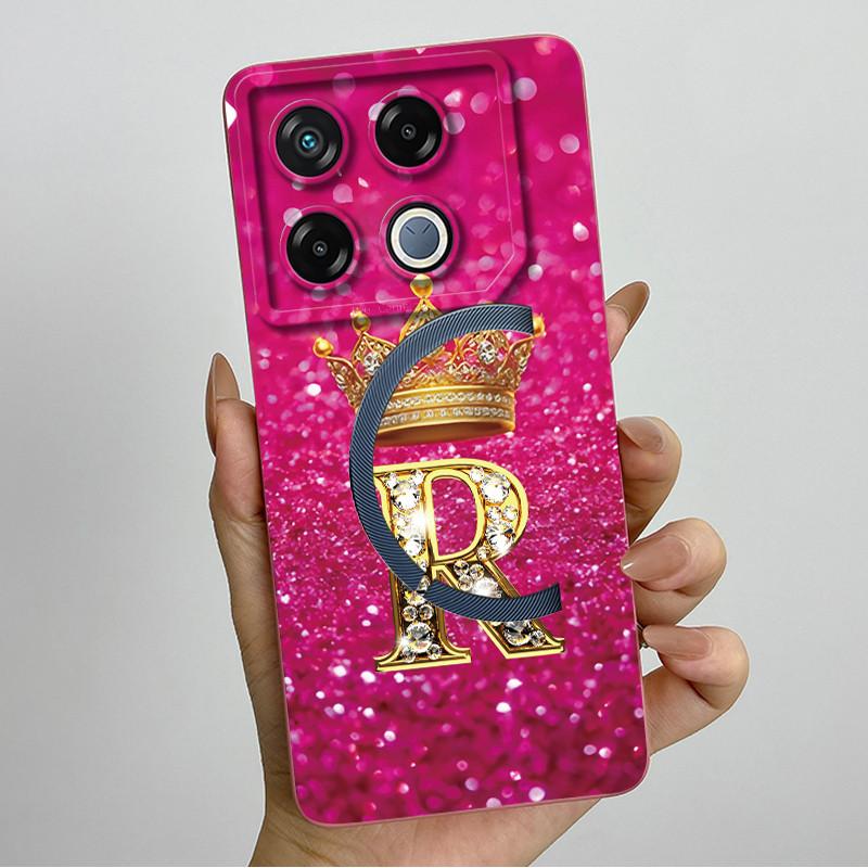 For Infinix GT 20 Pro Case Luxury Crown Letter Soft Silicone Back Cover For Infinix GT20 Pro GT20Pro Coque Infinix X6871 Fundas