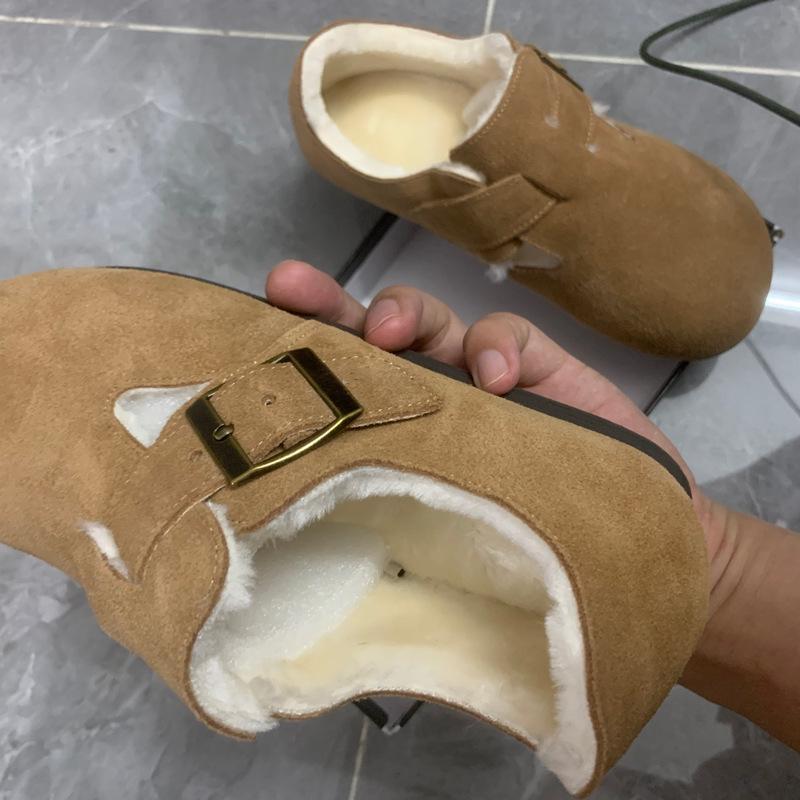 

Ботинки Boken, мягкие, утолщенные, меховые, кожаные, из коровьей замши, матовая кожа, мягкая подошва, сетчатая, для улицы, теплая зимняя обувь 40