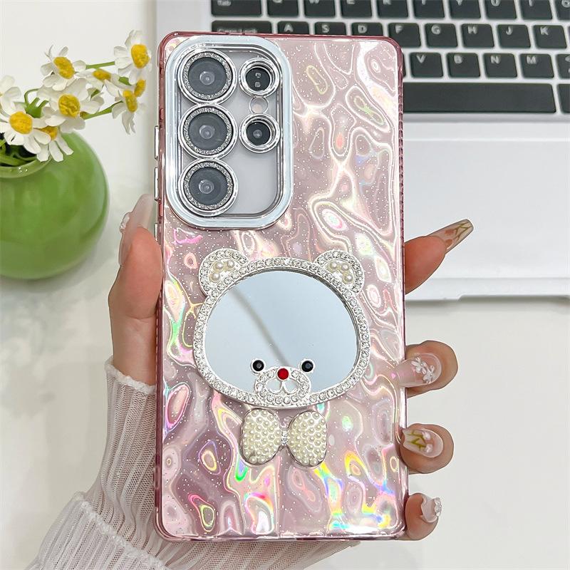 

Three dimensional Bear Mirror Electroplating Imd Suitable for Samsung S25 Ultra Bow Minnie Mobile Phone Case Lens Film A16 Samsung S25