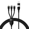 4-in-1 USB+USB-C To USB-C / iPhone Lightning / Micro USB Cable 1.2m - Black