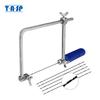 TASP 4" Adjustable Frame Saw Bow U-shape Coping Jig Saw for Woodworking Craft DIY Hand Tools with 6pcs Spiral Saw Blades