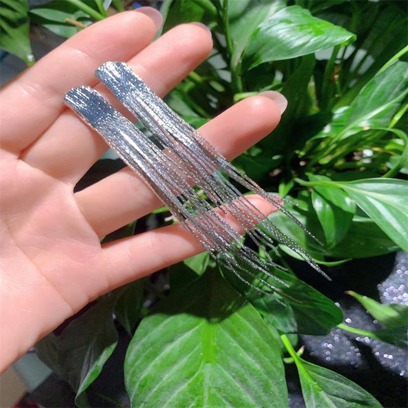 S925 Silver Needle Rhinestone Tassel Earrings - Exquisite Long Claw Chain with Colored Diamonds, European & American Style