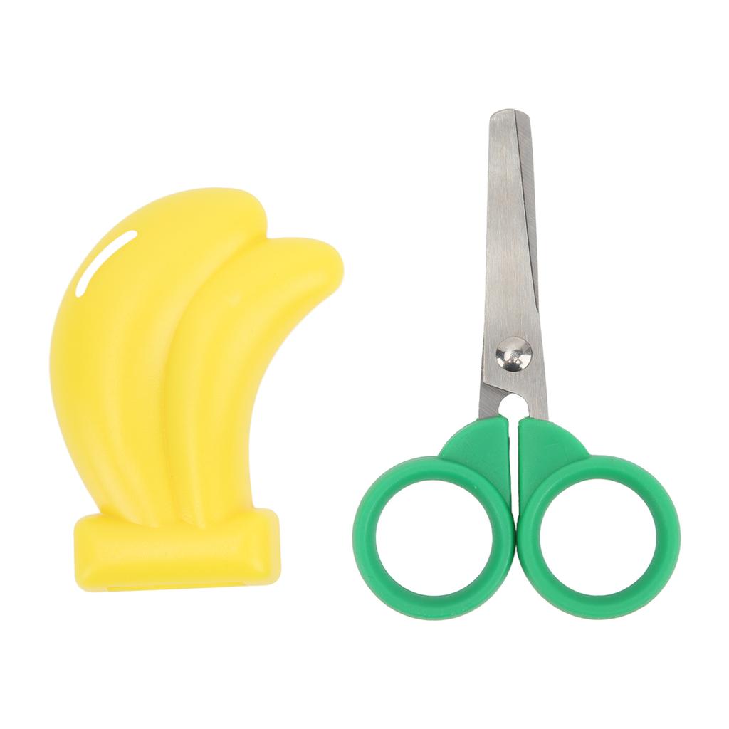 Paper Scissors Cute Cartoon Banana Shape Soft Handle Scissors with Magnet for Student Kids for Home
