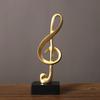 Music Note Sculpture Gold Resin Musical Symbol Figurine Modern Tabletop Decoration for Piano Room Home Office Table Centerpiece
