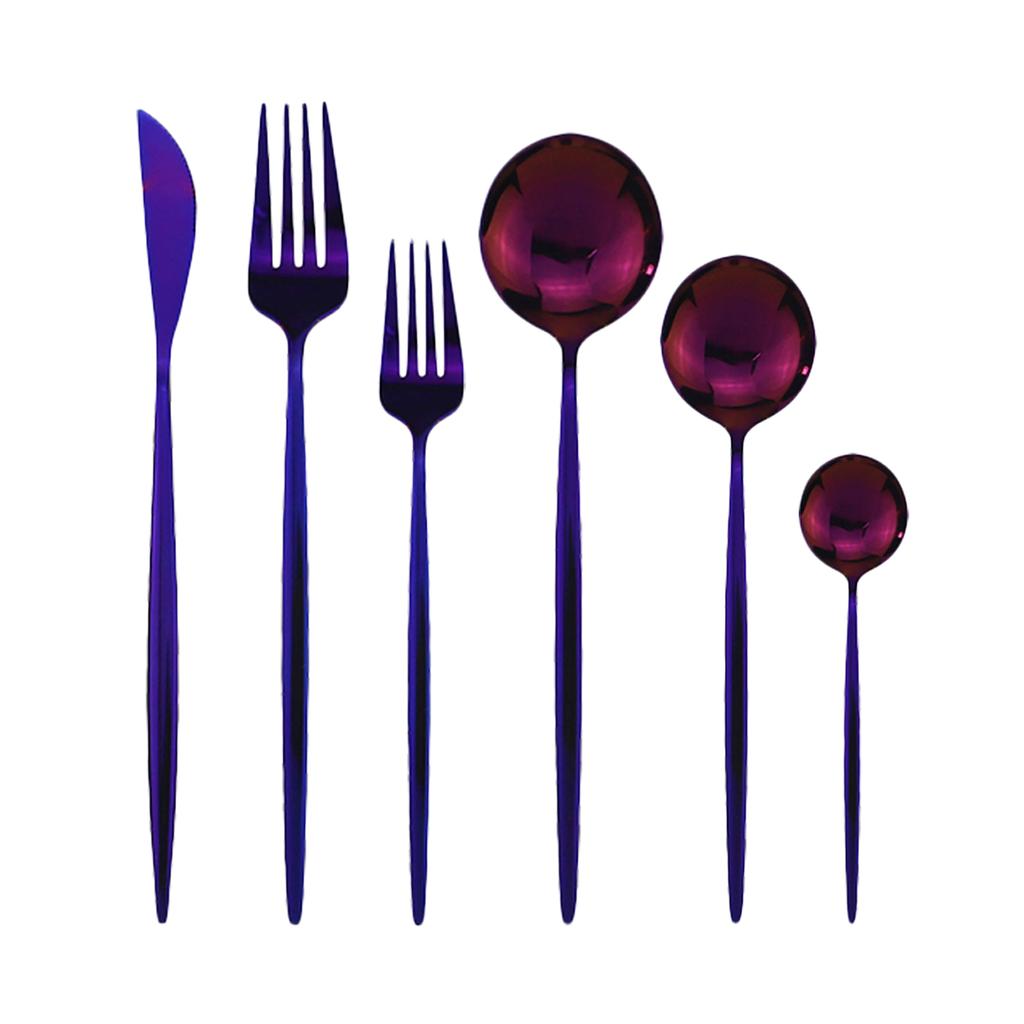 6 ks Bílé zlato Sada zrcadlových příborů Nůž Vidlička Kávová lžička Sada příborů Sada nádobí z nerezové oceli Sada kuchyňského nádobí Sada příborů