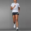 Adidas Three Stripes Color Block Round Neck Short Sleeve T-Shirt Women T-Shirts White IQ3876