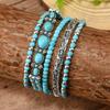 Bohemian DIY Beaded Bracelet for Women Handmade Turquoise Stone Jewelry Fashion Boho Chic Adjustable Anklet