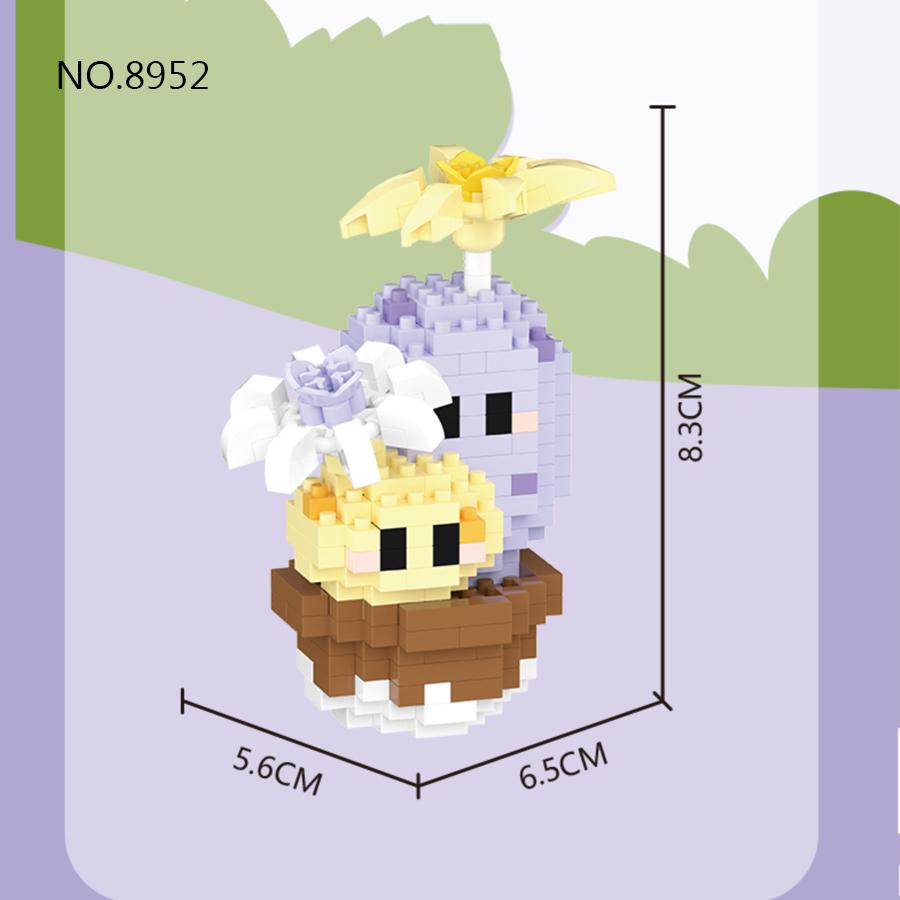 DIY Mini Potted Cactus Building Block Sets Potted Plant Garden Toys Children Assembly Toys Creative Decor