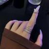 New Fashion Creativity Resin Wine Red Large Size Turn The Finger Rings Five-Piece Set for Wonen Inlay Zircon Rings Set Zircon