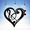 Metal Heart Music Note Wall Art Rustproof Iron Decor for Living Room Bedroom Gift