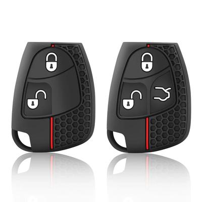 Silikon-Fernbedienungs-Autoschlüssel-Gehäuseabdeckung Halterschale für Mercedes Benz CBER-Klasse GL CLS CLK SLK W203 W211 W204 3 2 Tasten