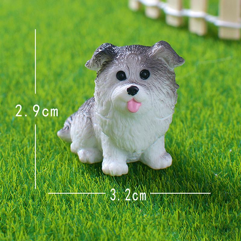 12Pcs Miniature Dog Figurines Miniature Terrarium Crafts Realistic Animals Dogs For Diy Micro Landscape Fairy Garden Accessories