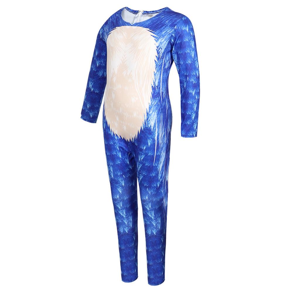 (Sonic, 190) Sonic Cosplay Costume Jumpsuit Party Fancy Dress Bodysuit for Kids Adults