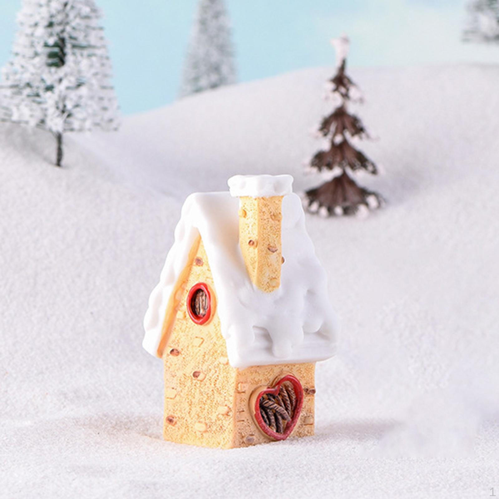 

Рождественский миниатюрный орнамент, деревенский дом, фигурки, центральная часть стола, статуя из смолы для дома Beige 2.5x2.1x5.3cm