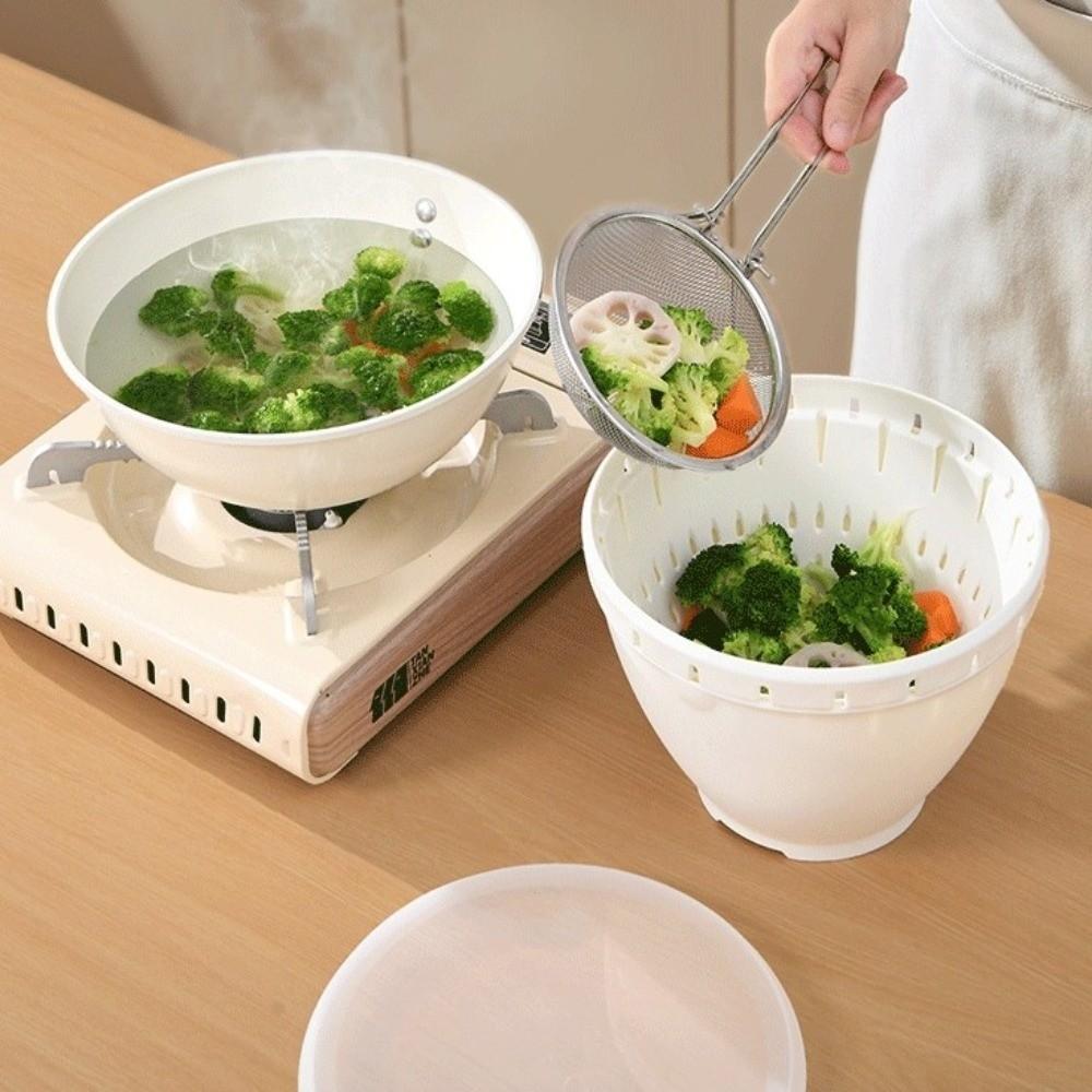 Double Layered Vegetable Storage Basket Plastic Kitchen Colander Strainer  Salad Preparation