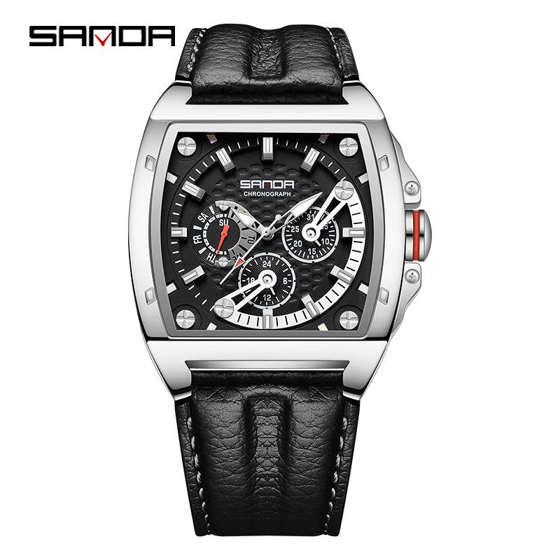 Sanda Men s Waterproof Quartz Watch with Leather Strap - Stylish and Durable Design