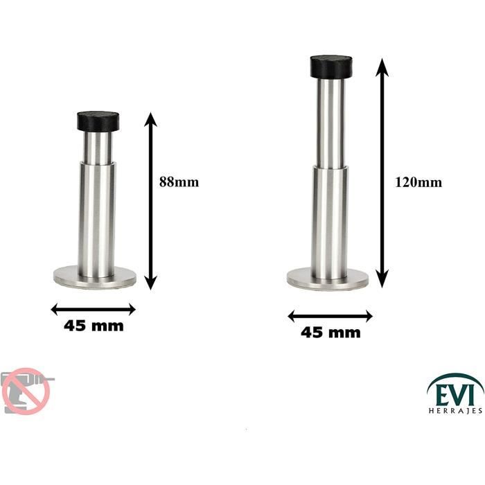 Butte de porte décoratif - EVI HERRAJES - 040182DUALAM - Acier - Mural - Réglable 88-120mm