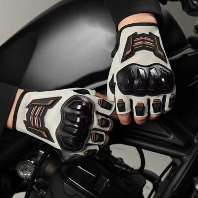 1 Pair Half Finger Motorcycle Gloves Anti-slip Breathable Cycling Gloves Anti-fall Wear-resistant Driving Gloves