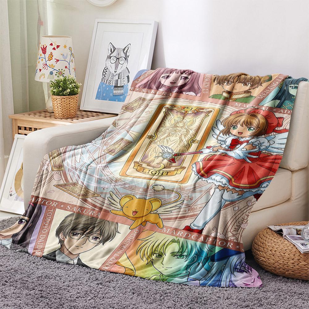 Cardcaptor Sakura splicingPrint Flannel Blanket, High Quality Comfortable for All Seasons, Home Decor, Warmth and Comfort