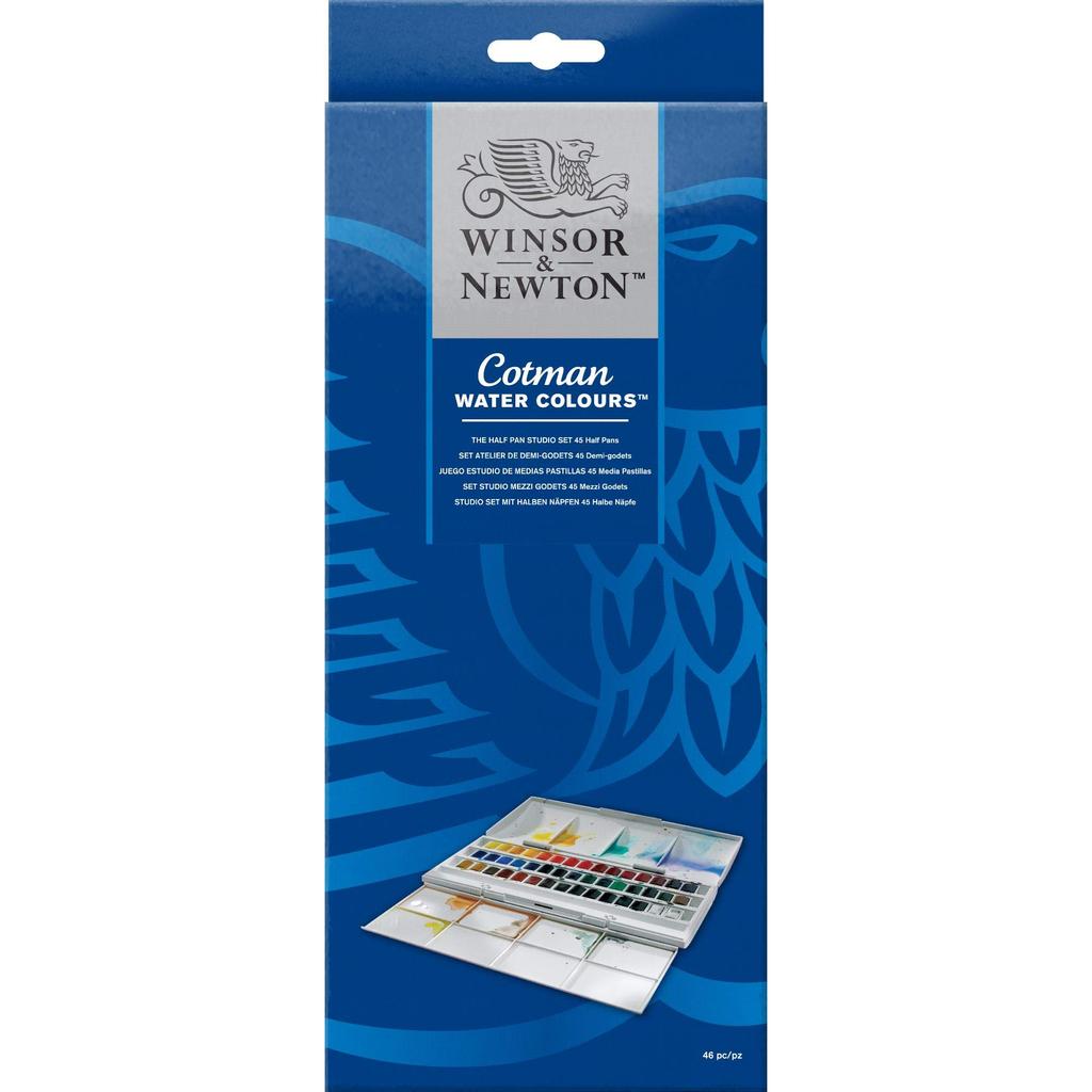 Winsor Newton Cotman Watercolor Studio 40 18909471 & Set, Half-Pan Colors,