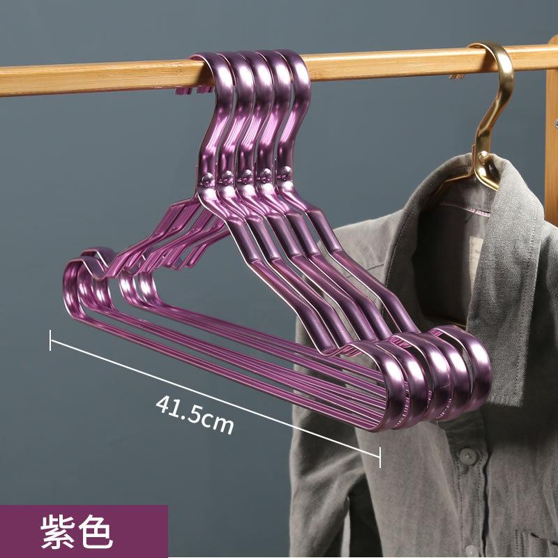 10Pcs Clothing Hangers Metal Clothes Hngers Anti-slip Aluminium Alloy Drying Rack Wardrobe Space Saver Coat Hanger Storage Rack фиолетовый 14470₽