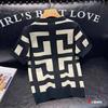 Short Sleeve Knit Summer Slim Geometric Thick Knit Korean Street Cool and Crew Plus Sizes Adults In Their 30s and Tight Slim Stretch Stylish X-cross