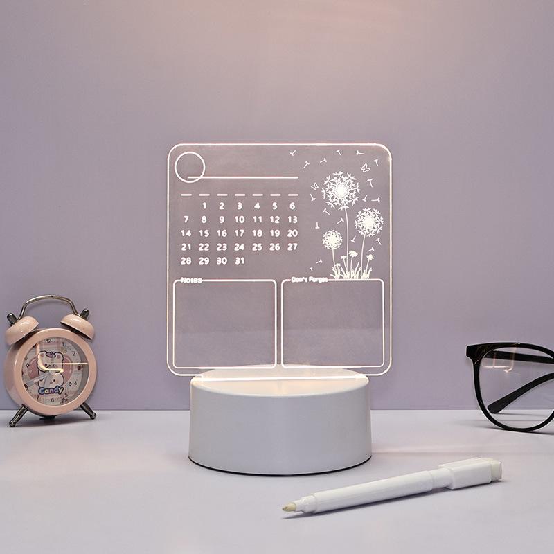 Erasable LED Acrylic Message Board & Lamp