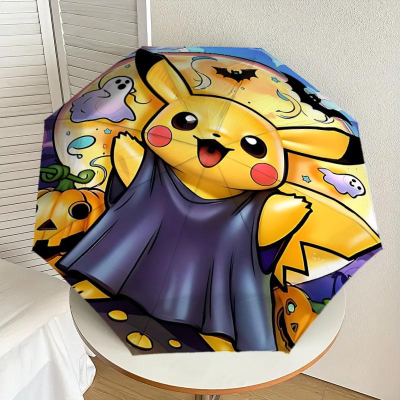 1pc Halloween Pikachu Automatic Open/Close Umbrella, Lightweight Design for Everyone, Halloween & Christmas Gifts - Ideal for Daily, Formal, Party Use