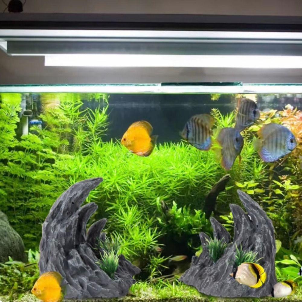 2pcs/set Resin Dragon Bone Landscaping Stones Lifelike Fish Hiding Cave Shelter  Fish Tank