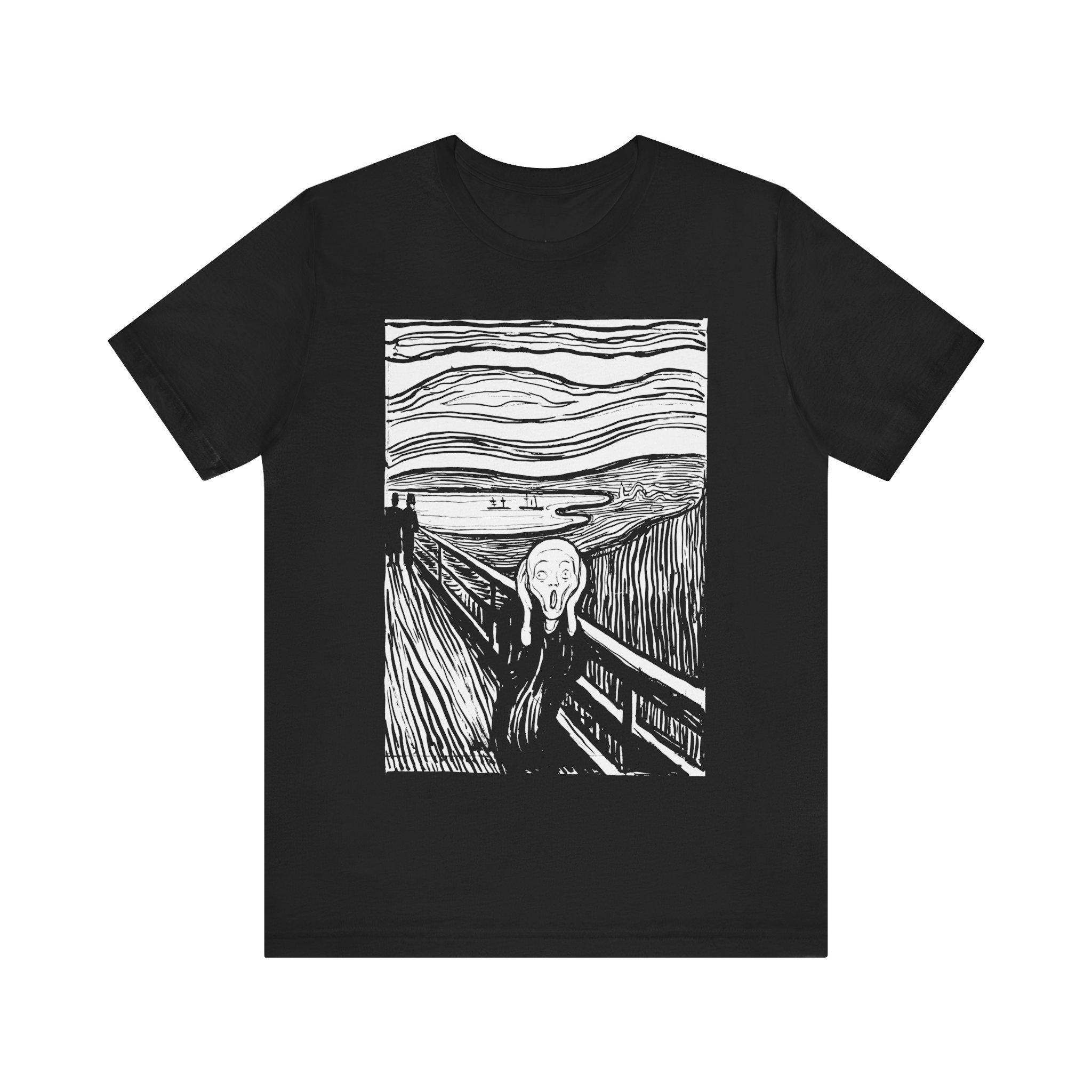 Scream, Edvard Munch Art Shirt, Vintage Art T-shirt, Surreal Painting, Creepy Alien Unisex Jersey Short Sleeve T-shirt 4XL