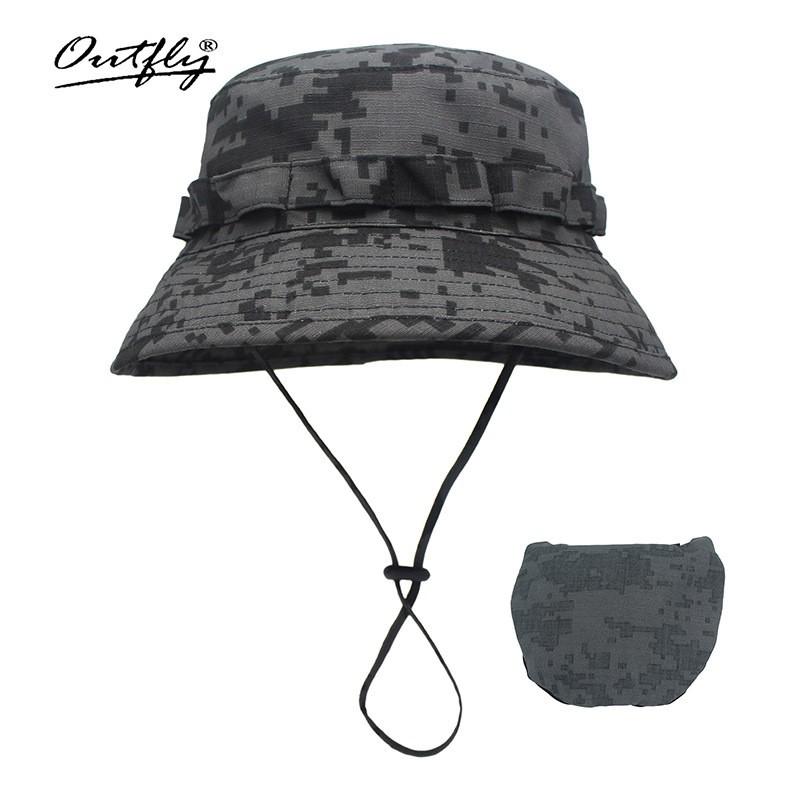 Męski Kapelusz Bucket Kamuflaż UPF50 Ochrona Przeciwsłoneczna Szerokie Rondo Składany Outdoor Turystyka Wędkowanie Kemping Duża Głowa