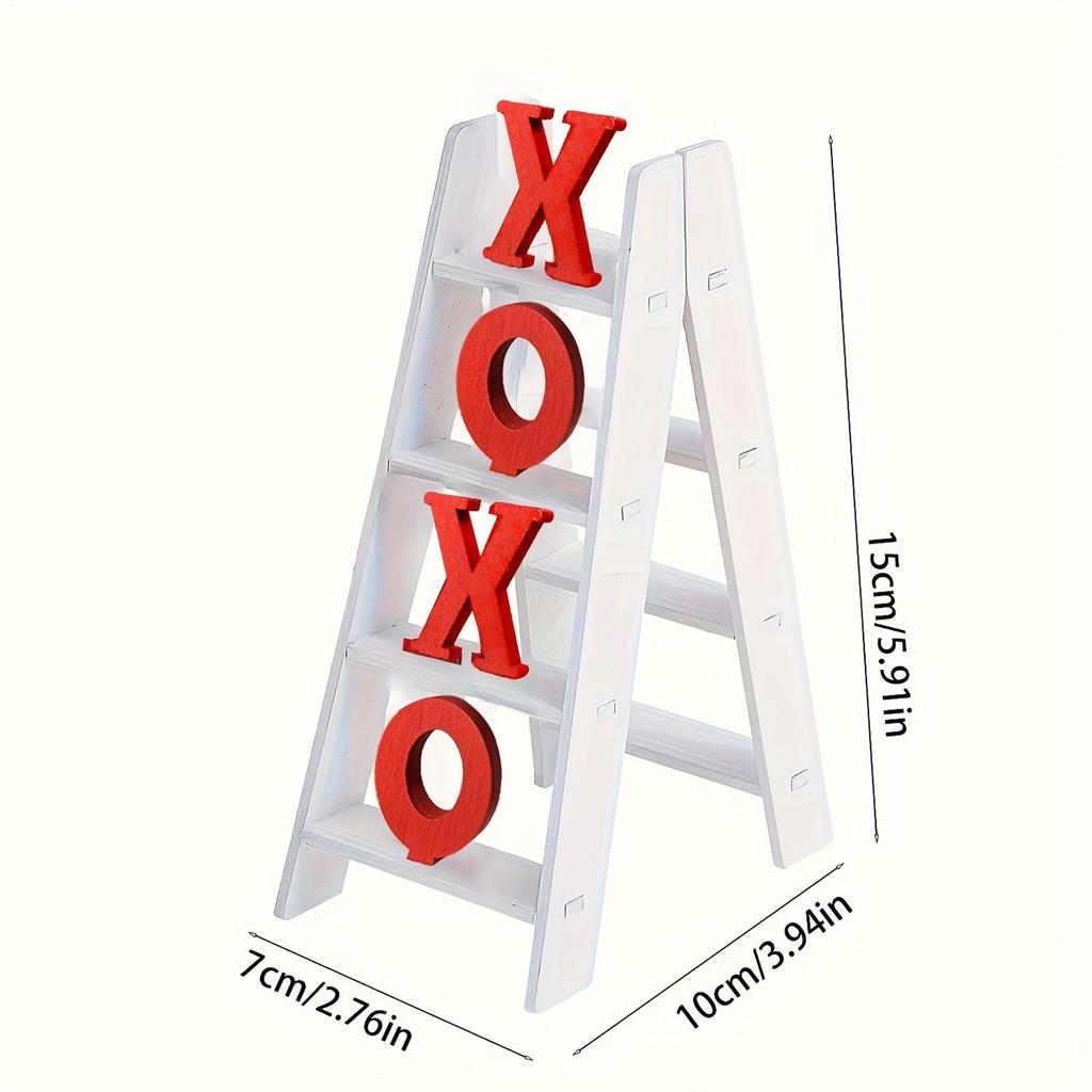 Valentine Wooden Ladder Tabletop Decoration Handicrafts Sculptures Ornament Festival Cabin Decoration Home  Party Decorations