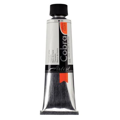 Oil Paint - Cobra - Watermixable - White - 150 Ml Tube - Zinc Artists