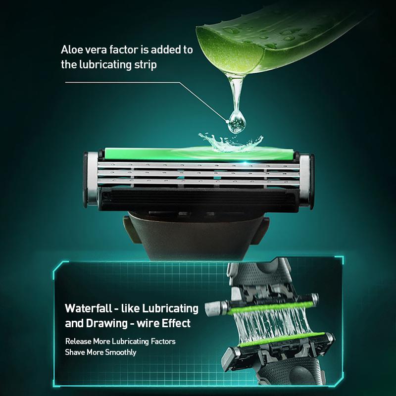 Gillette Vector 3D Razor for Men with Ultra Thin 3 Layer Sharp Shaver Replace Refills 1handle 4 Blades
