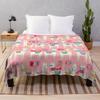 Cartoon Llama Flannel Throw Blanket Cute Kawaii Wild Animals for Bed Sofa Couch King Queen Full Size Super Soft Lightweight Warm