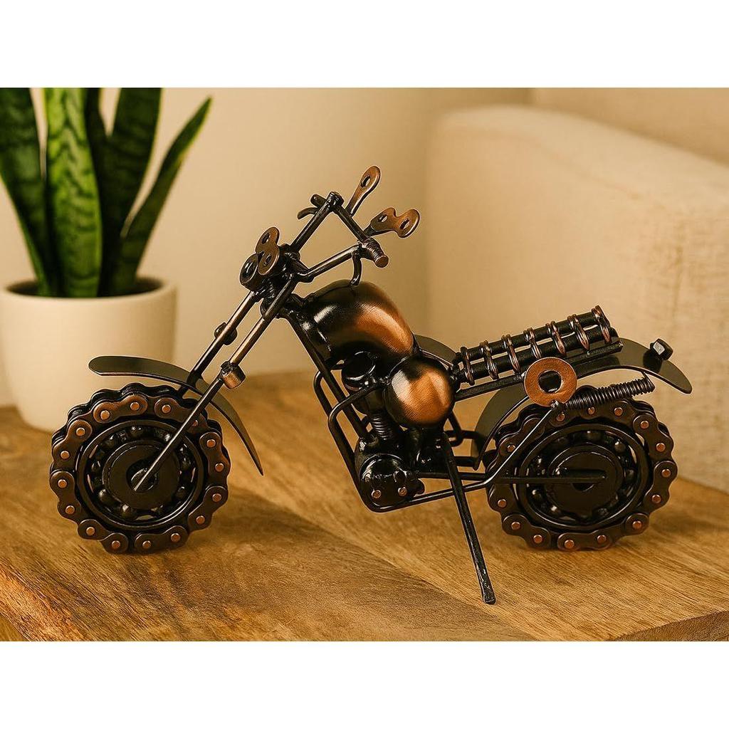 Motorcycle Gifts for Men Unique, Birthday Gifts for Men & Women Riders, Vintage Home Office Decor, Scrap Metal Motorcycle Art
