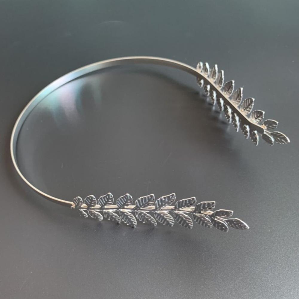 

Fashion Olive leaves Back-worn Leaf Metal Headband Vintage Hair Accessories Bride Crown Wedding Headpieces for Women срібний