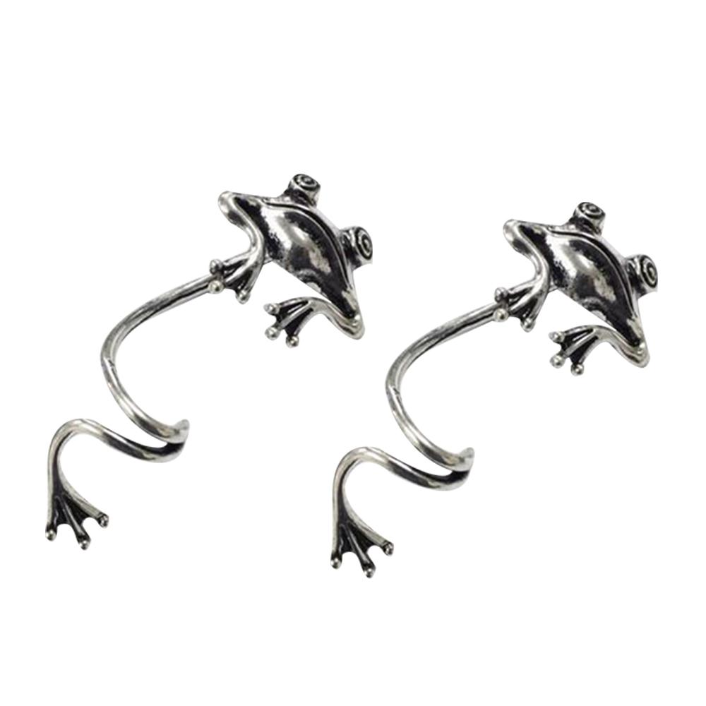 New Retro Silver Frog Ear Clip Trendy Classical Ethnic Style Earring Accessories Suitable For Women And Girls Jewelry Gifts