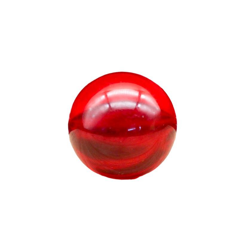 Lucky Bead Red Crystal Ball Ornament with Glass Base and Liuli Ingot
