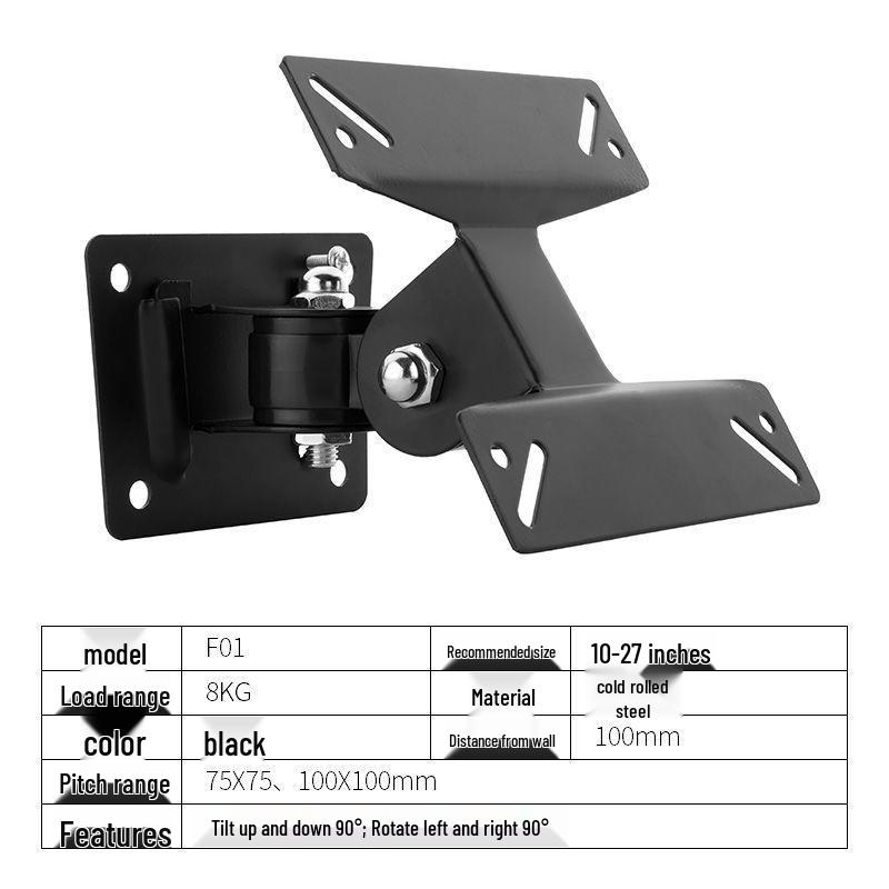 Universal Adjustable LCD Monitor & TV Wall Mount with Retractable, Rotating Arm