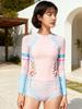 2026 Korean Style Girls' Sporty Two-Piece Swimsuit: Slimming, Tummy Concealing, Bust Enhancing - Perfect for Beach Vacations