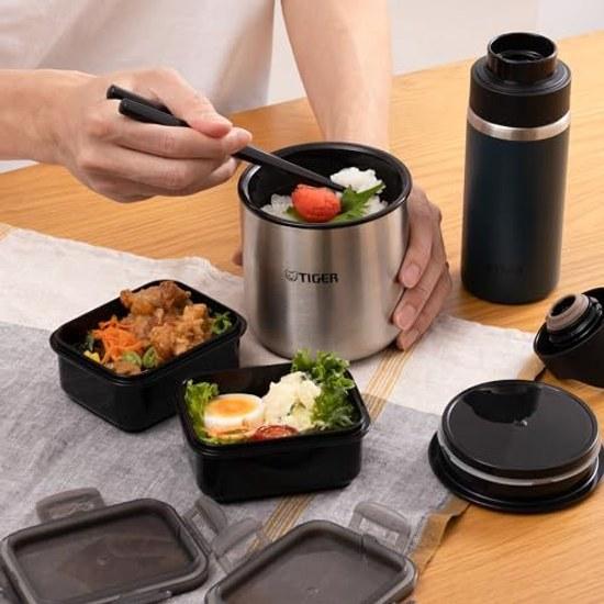 Tiger thermos insulated lunch box stainless steel jar rice bowl approximately 2.3 servings pouch black LWY-E461-K