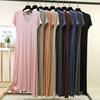Women's Modal Short-Sleeve Long Summer Dress - Loose, Casual Plus Size Home & Outdoor Wear