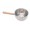Japanese Saucepan Non Stick 20cm Diameter with Lid Wooden Handle Stainless Steel Milk Soup Pot for Home Kitchen