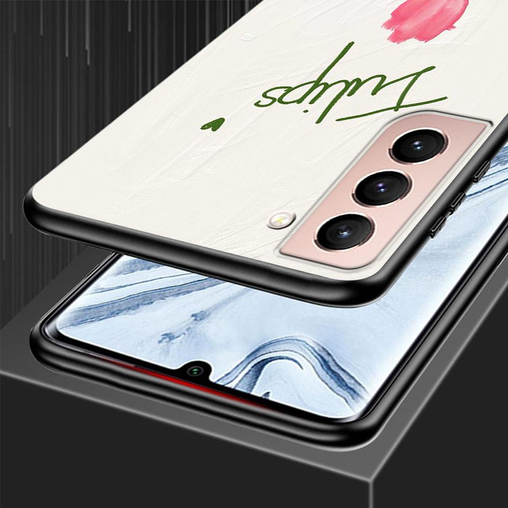 Etui Art Retro Olej Malowanie Kwiaty do Samsung Galaxy S22 Ultra Telefon Pokrowiec S21 S20 FE S10 S9 S8 Plus S10e S7 Edge Czarny Miękki