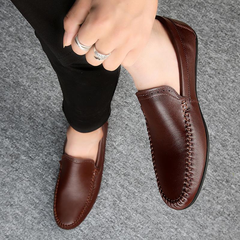 Luxury Brand Mens Casual Shoes Genuine Leather Men Business Flat Top Quality Male Oxford Shoes Handmade Breathable Walking Shoes