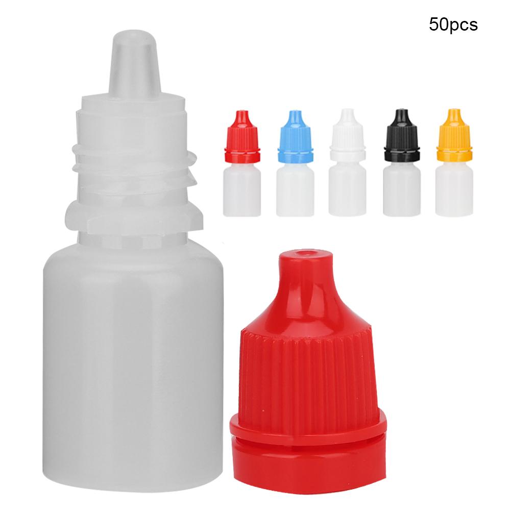 50pcs / Bag 5ml Portable Empty Eye Drops Eye Liquid Dropper Bottle Small Drop Bottle