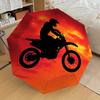 1 Stück Motorrad Sonnenuntergang Thema Hochwertiger Regenschirm, Automatisches Öffnen und Schließen, Multifunktionaler Regenschirm G0811055