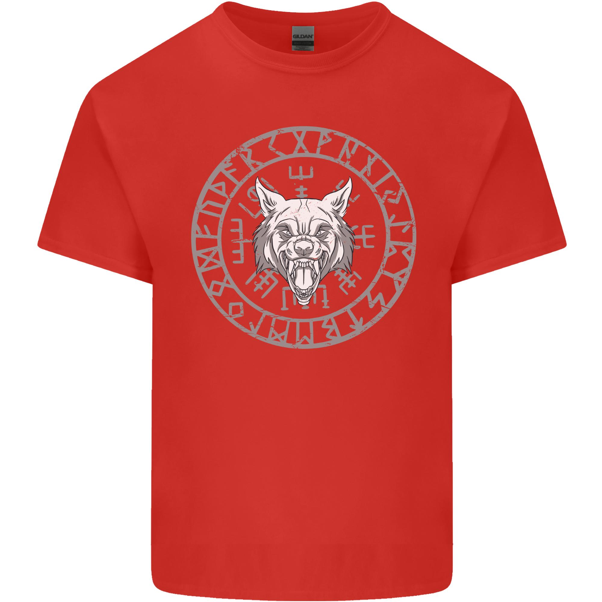 Viking Wolf With Nordic Symbols Unisexs Light Cotton TShirt S