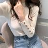 Autumn and winter new long-sleeved knitted sweater versatile tight round neck foreign style sweater